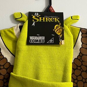 Dreamworks Shrek T-Shirt & Beanie Combo - Yellow and Brown